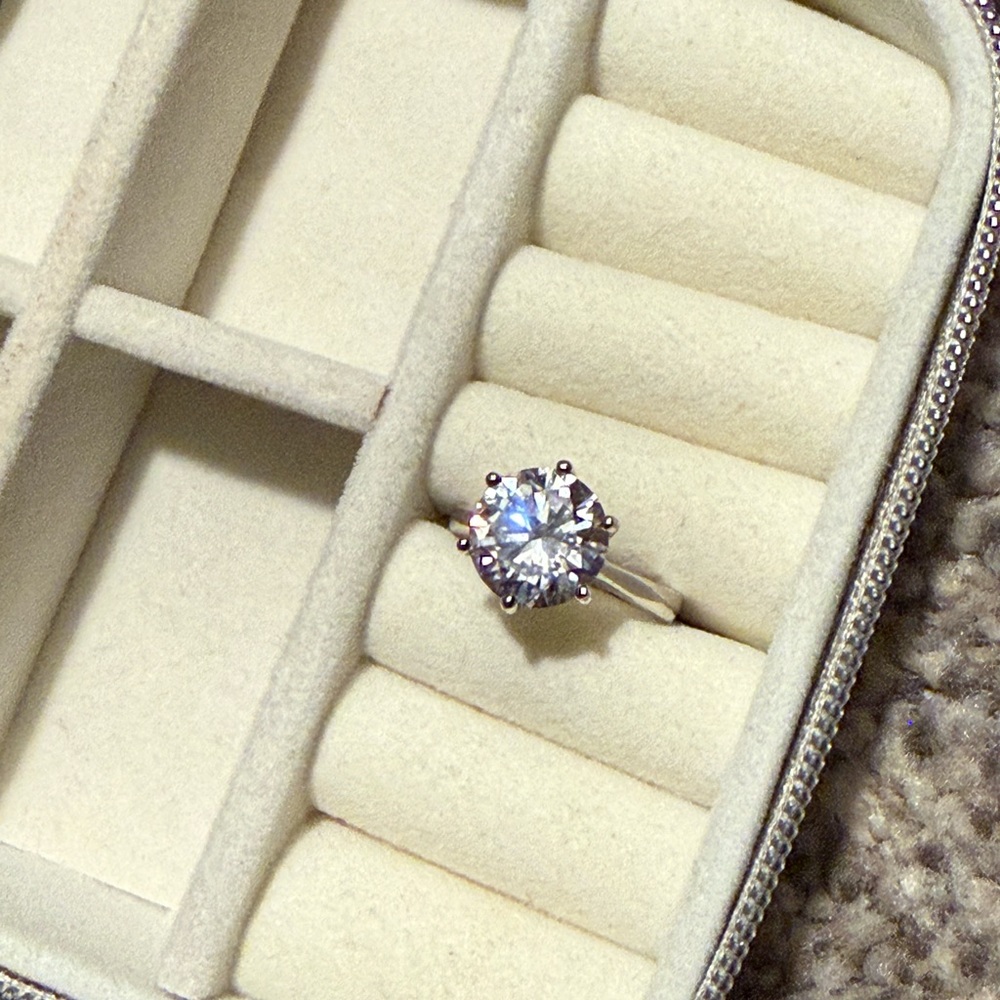 Elegant Silver Solitaire Ring